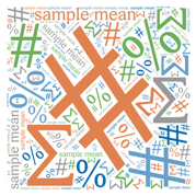 equation symbols in a word cloud