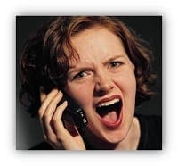 angry woman on phone