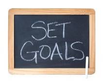 set goals written on black board